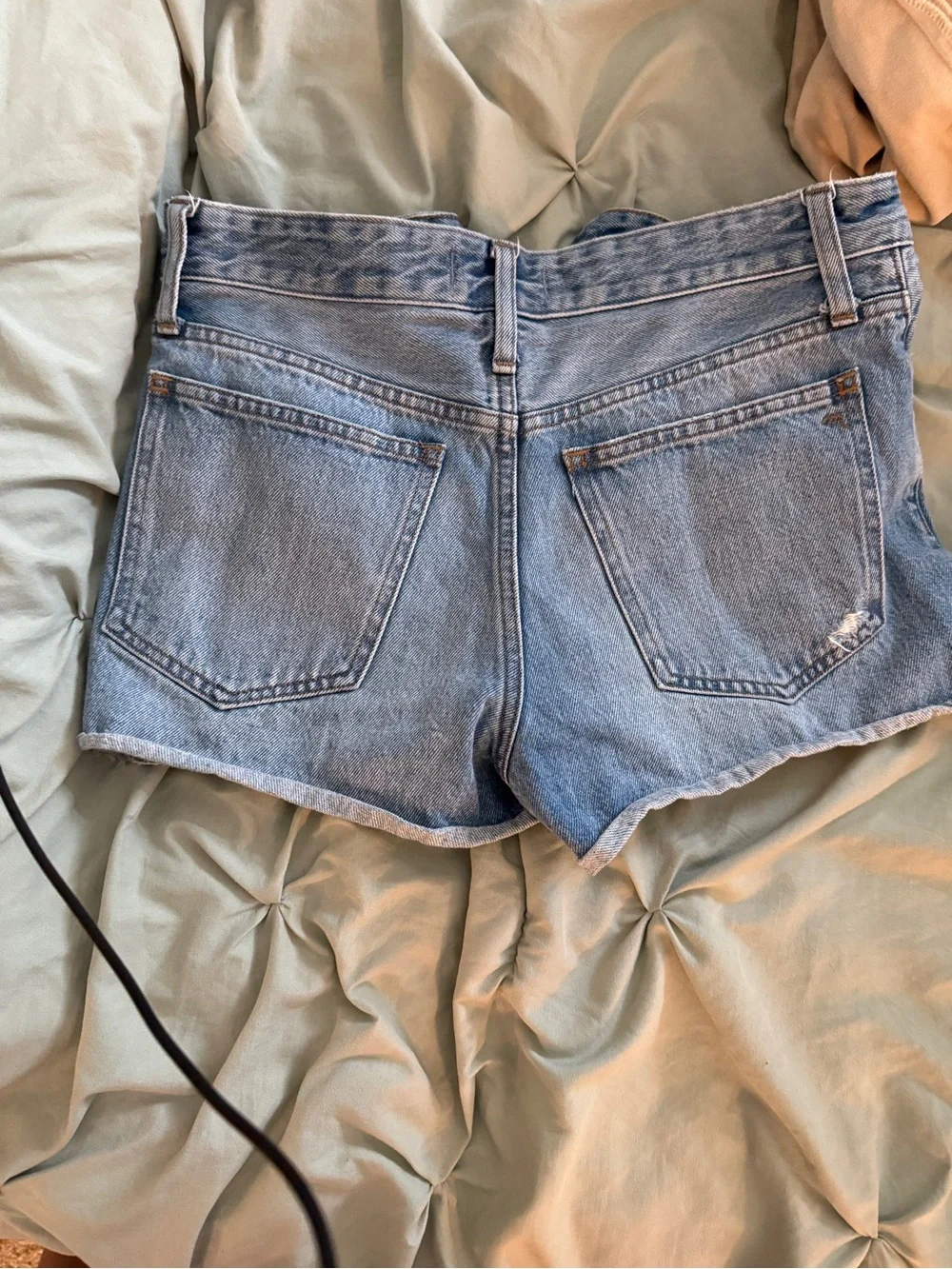 Madewell Light Blue Distressed Denim Cutoff Shorts